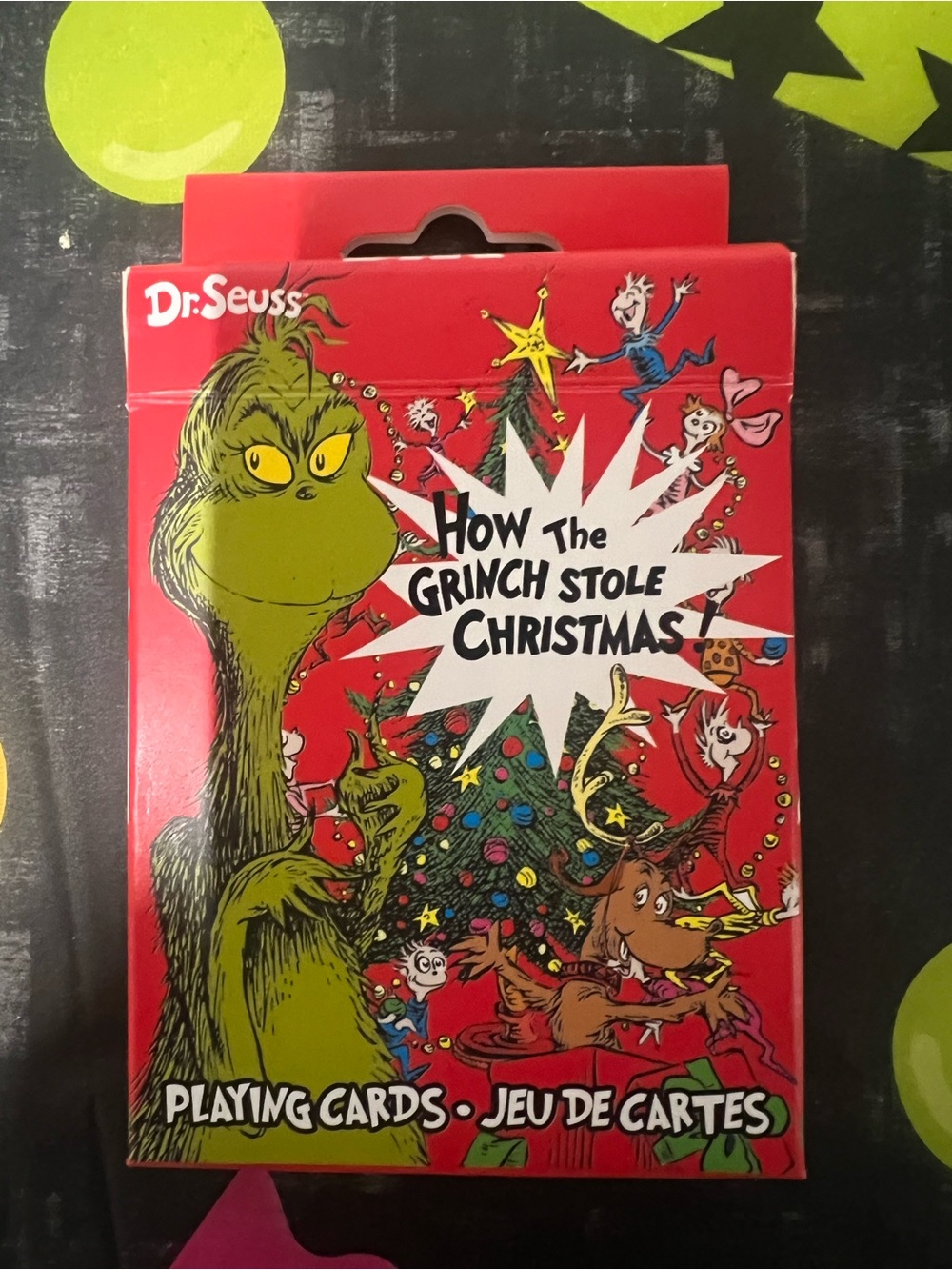 Dr. Seuss Grinch Playing Cards - Red & Green